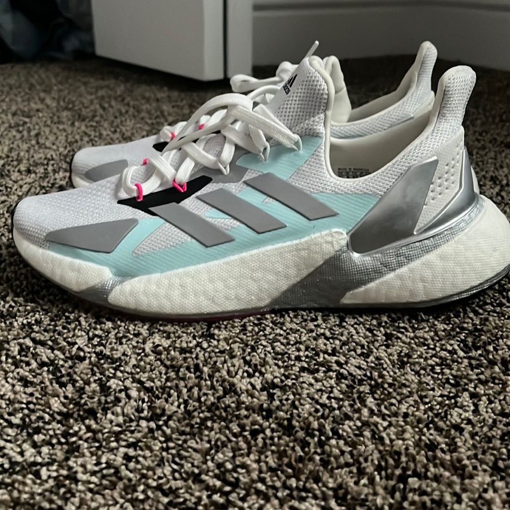 White Adidas Boost Sneakers, worn once - Picture 4 of 7